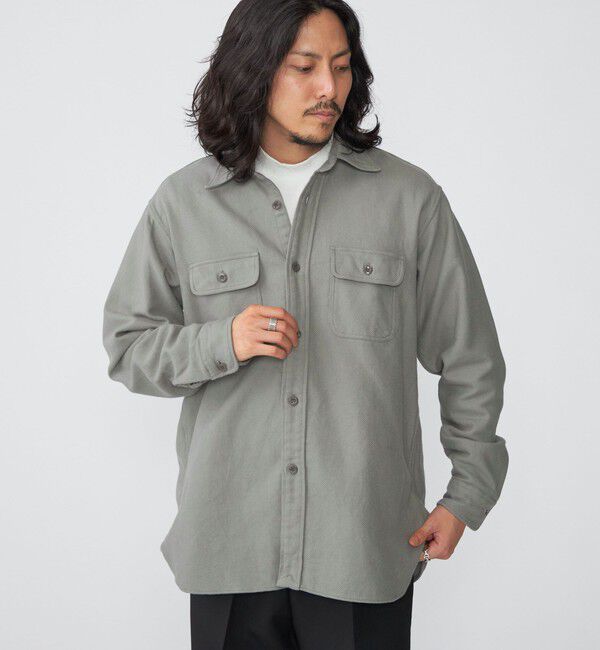 SHIPS「SHIPS: レギュラーカラー Wポケット ヘビーネル ワークシャツ」|シャツ・ブラウス|