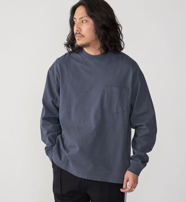 SHIPS「SHIPS: COTTON USA ポケット 長袖 Tシャツ ロンT」|Tシャツ・カットソー|ダークグレー