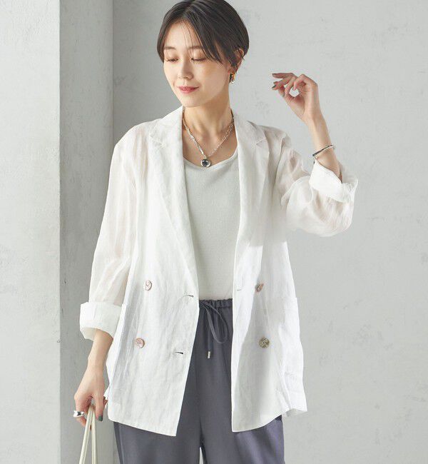 SHIPS for women「〈手洗い可能〉ラミー シアー ジャケット」|テーラードジャケット|