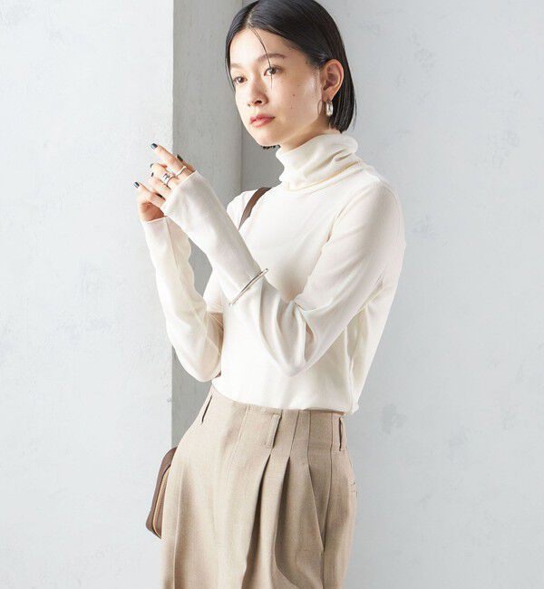 SHIPS for women「〈手洗い可能〉フロッキ― チュール タートルネック」|Tシャツ・カットソー|