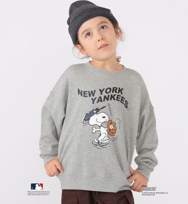 SHIPS KIDS「SHIPS KIDS:100～125cm / スヌーピー&times;MLB スウェット」|スウェット・ジャージ|グレー