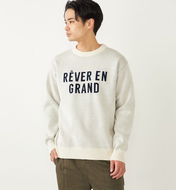 SHIPS Colors 「SHIPS Colors:〈手洗い可能〉モール ジャカード ロゴ ニット◇」|ニット・セーター|ライトホワイト