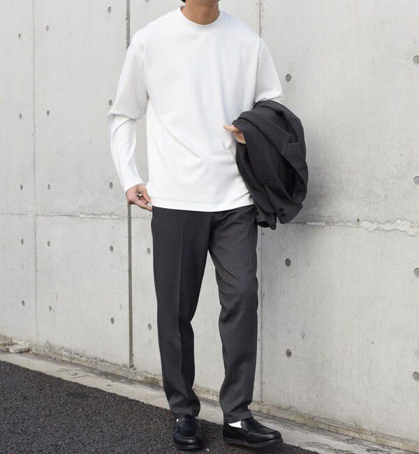 SHIPS any「SHIPS any: デザイン リブ ハイゲージ ポンチ クルーネック Tシャツ (ロンT)◇」|Tシャツ・カットソー|