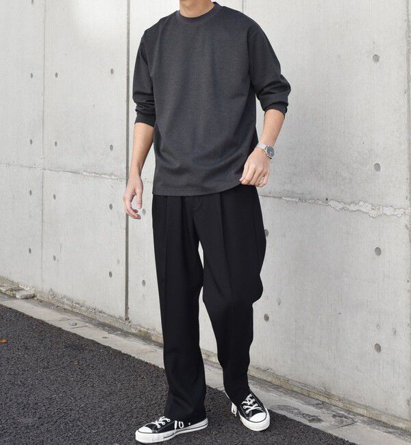 SHIPS any「SHIPS any: デザイン リブ ハイゲージ ポンチ クルーネック Tシャツ (ロンT)◇」|Tシャツ・カットソー|