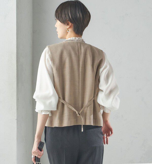 SHIPS for women「〈手洗い可能〉Asami 麻調合繊 ショート ジレ」|ベスト・ジレ|