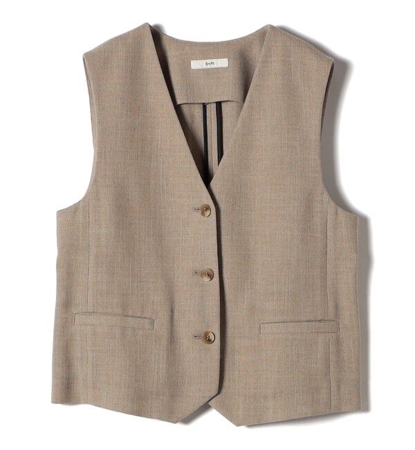 SHIPS for women「〈手洗い可能〉Asami 麻調合繊 ショート ジレ」|ベスト・ジレ|