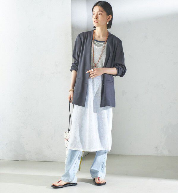 SHIPS for women「〈手洗い可能〉前後 2WAY イタリアン シアー リネン ワンピース」|ワンピース|