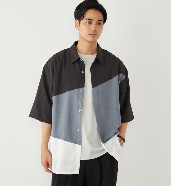 SHIPS Colors 「SHIPS Colors:〈洗濯機可能〉比翼 ブロッキング シャツ」|シャツ・ブラウス|