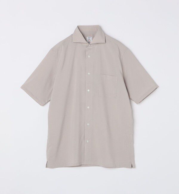 SHIPS Colors 「SHIPS Colors:ノーアイロン ウールライク ワイドカラー ショートスリーブ シャツ」|シャツ・ブラウス|