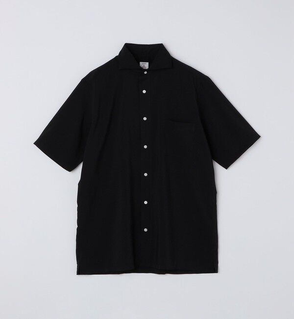 SHIPS Colors 「SHIPS Colors:ノーアイロン ウールライク ワイドカラー ショートスリーブ シャツ」|シャツ・ブラウス|