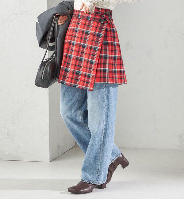 SHIPS for women「チェック プリーツ 巻き スカート」|スカート|