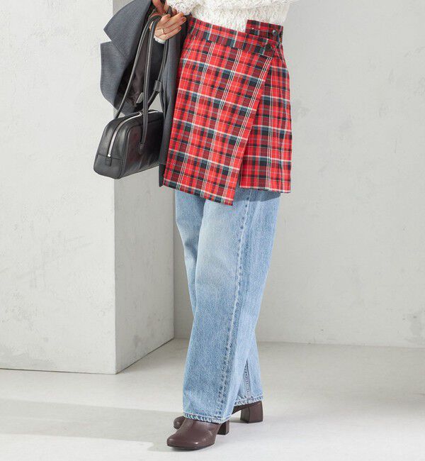 SHIPS for women「チェック プリーツ 巻き スカート」|スカート|