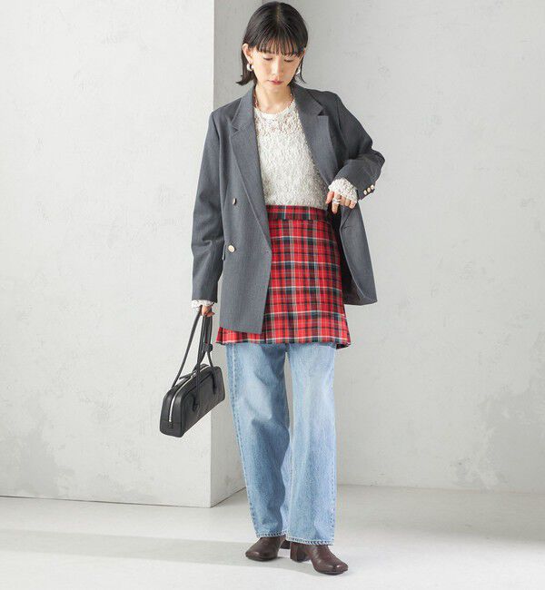 SHIPS for women「チェック プリーツ 巻き スカート」|スカート|