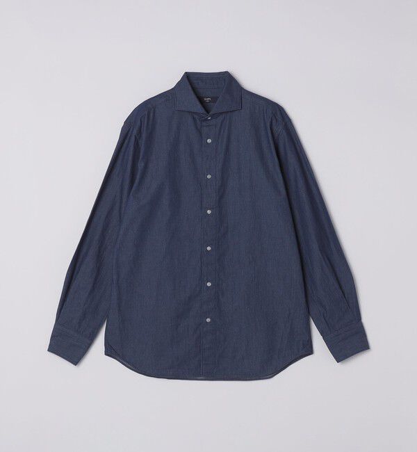 SHIPS Colors 「SHIPS Colors:デニム ワイドカラー シャツ◇」|シャツ・ブラウス|ネイビー