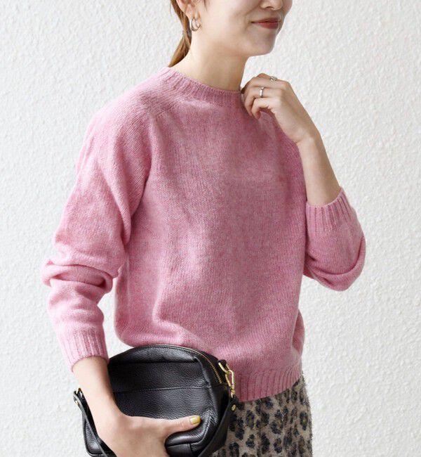 SHIPS any「【SHIPS any別注】Harley of Scotland: シェットランド クルーネック ニット 25AW」|ニット・セーター|ピンク