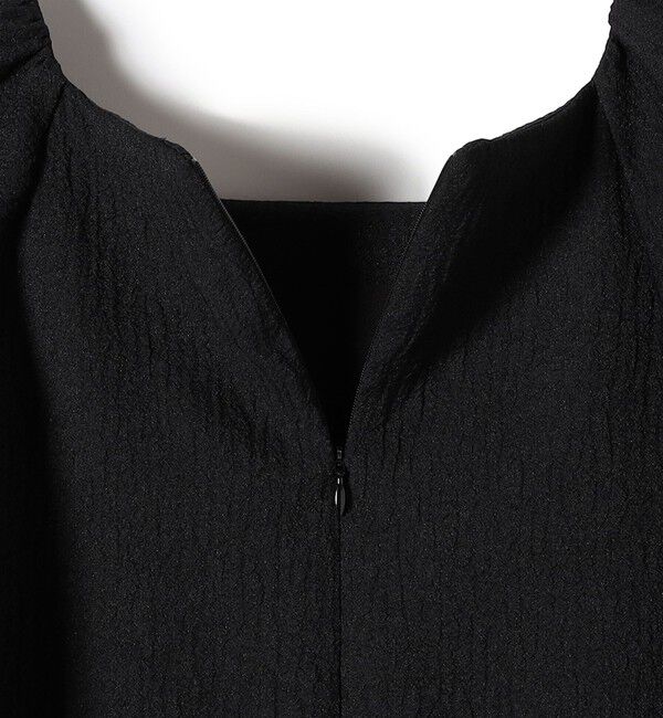 SHIPS for women「troisiemeCHACO:〈手洗い可能〉ジャカード パフ スリーブ（セレモニー対応可）」|ワンピース|