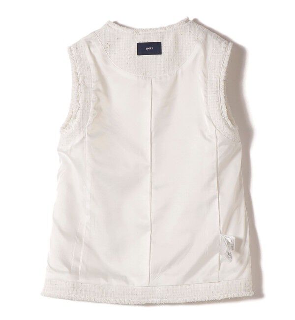 SHIPS for women「ランダム ラメ ノーカラー ボックス ジレ（セレモニー対応可）」|ベスト・ジレ|