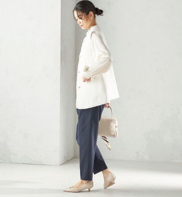 SHIPS for women「ランダム ラメ ノーカラー ボックス ジレ（セレモニー対応可）」|ベスト・ジレ|