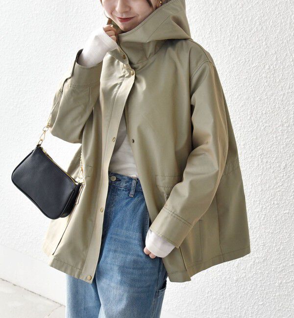 SHIPS any「SHIPS any:〈手洗い可能〉シャンブレー テントライン フード コート」|その他|オリーブ