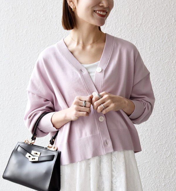 SHIPS any「SHIPS any:〈手洗い可能〉コットン ミックス Vネック コンパクト カーディガン」|カーディガン|