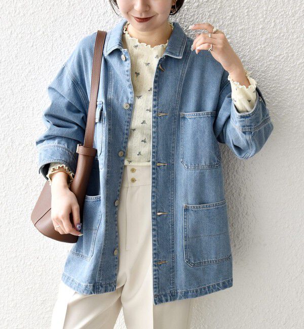 SHIPS any「SHIPS any:〈洗濯機可能〉ルーズ デニム カバーオール ジャケット［SHIPS any DENIM］」|デニムジャケット|
