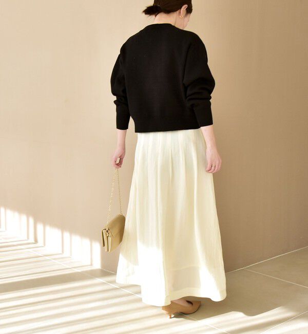 quaranciel「quaranciel:〈洗濯機可能〉ナイロン ステッチ タック フレア スカート」|スカート|