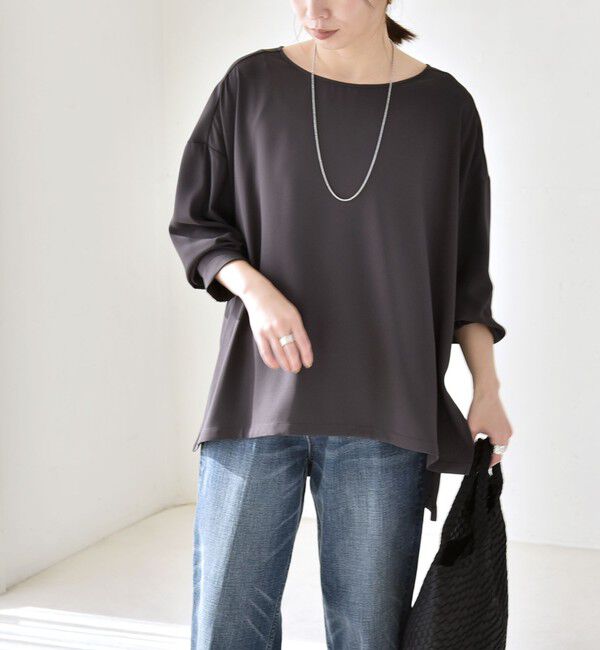 quaranciel「《予約》quaranciel:〈洗濯機可能〉ジョーゼット ニュアンス  T-ブラウス」|シャツ・ブラウス|