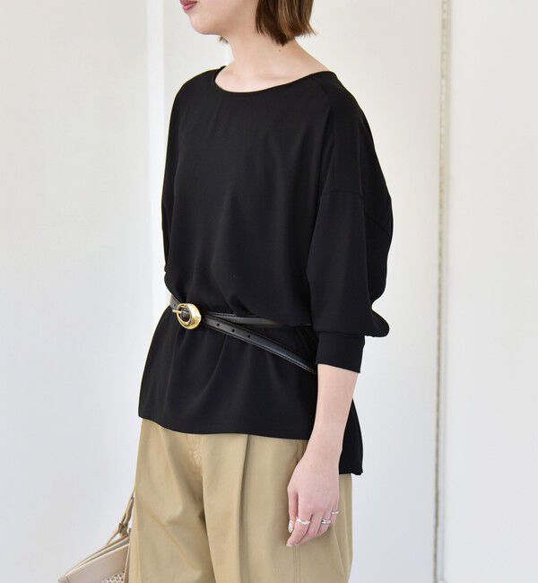 quaranciel「《予約》quaranciel:〈洗濯機可能〉ジョーゼット ニュアンス  T-ブラウス」|シャツ・ブラウス|