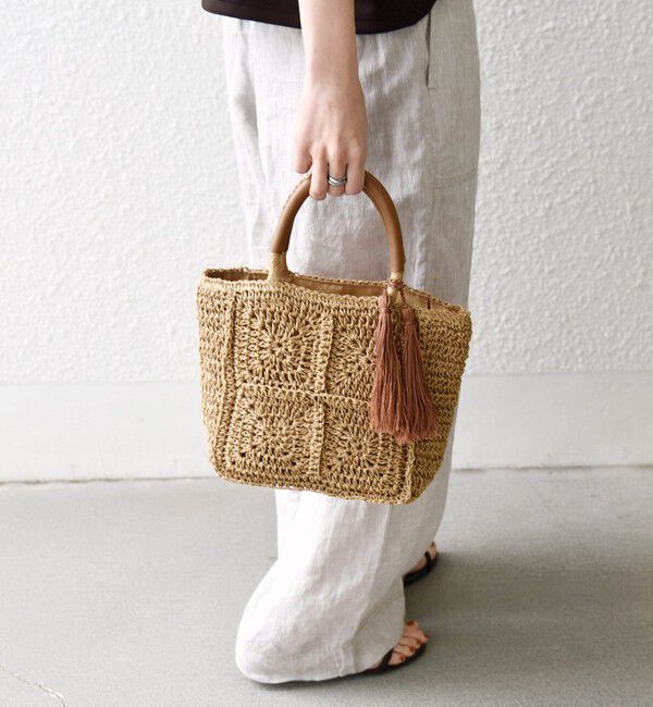 SHIPS any「《予約》SHIPS any:  メッシュ ペーパー タッセル トート バッグ」|トートバッグ|