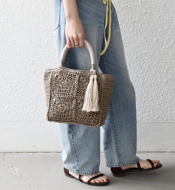 SHIPS any「《予約》SHIPS any:  メッシュ ペーパー タッセル トート バッグ」|トートバッグ|