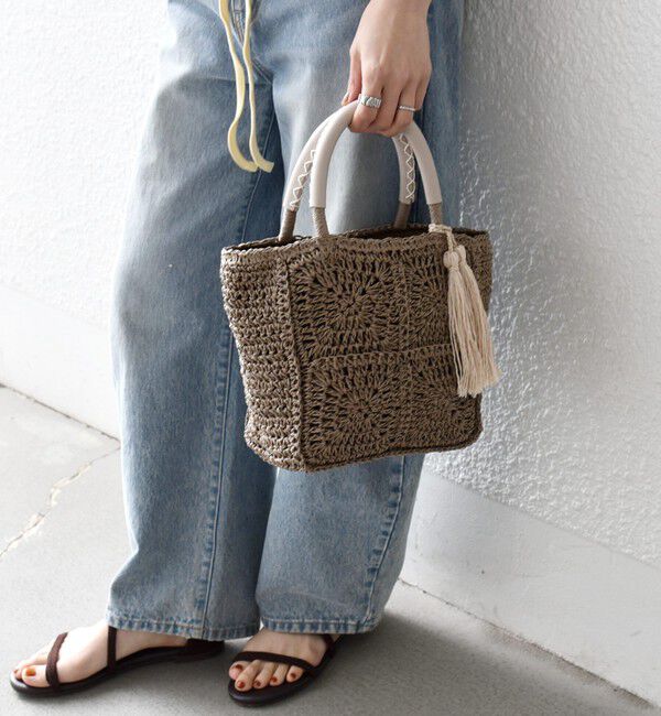 SHIPS any「《予約》SHIPS any:  メッシュ ペーパー タッセル トート バッグ」|トートバッグ|