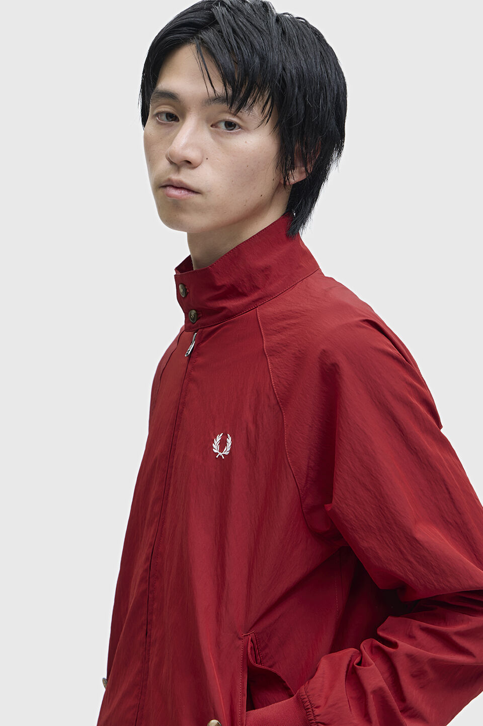 FRED PERRY 「Crinkle Harrington Jacket」|ブルゾン・スタジャン|BURNT RED