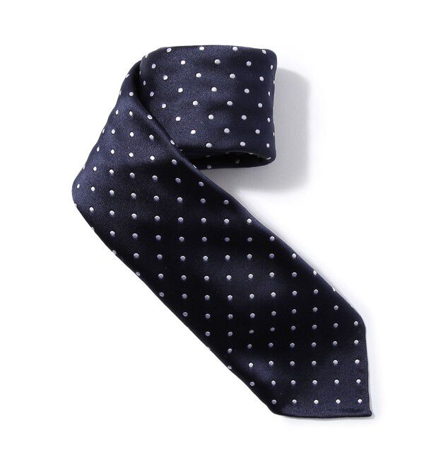 TOMORROWLAND GOODS「TOMORROWLAND シルク セッテピエゲ ドットタイ」|ネクタイ・蝶ネクタイ|ネイビー系