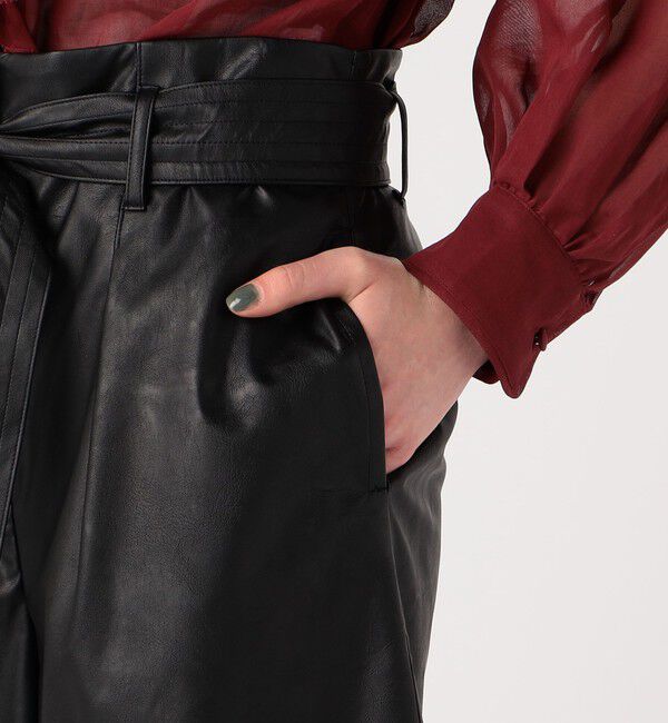 Ballsey「レザーライクウェットクロス ハイウエストハーフパンツ」|その他|