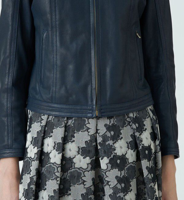 TOMORROWLAND collection「ラムレザー ジップアップブルゾン」|ライダースジャケット|