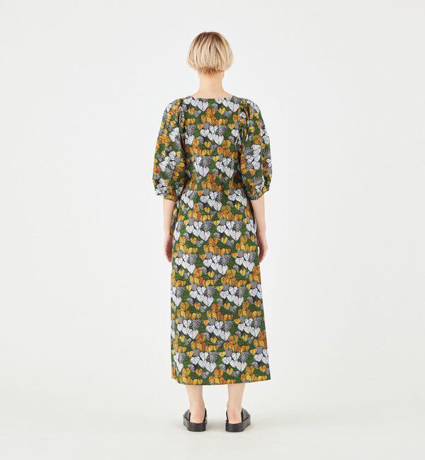 MACPHEE「アフリカンプリント キーネックワンピース」|ワンピース|