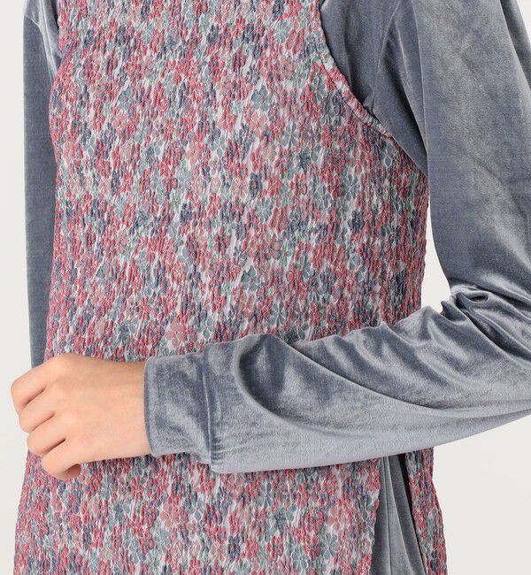 BACCA「フラワージャガード ストレッチタンクトップ」|シャツ・ブラウス|