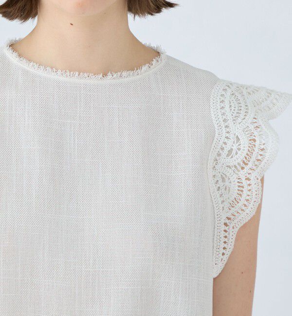 Ballsey「ポリエステルレーヨンカラミ レーススリーブブラウス」|シャツ・ブラウス|