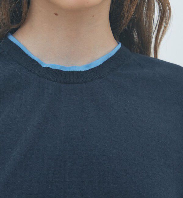 MACPHEE「ファブリックコンビ ハーフスリーブプルオーバー」|ニット・セーター|