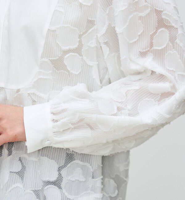 TOMORROWLAND collection「レイヤーカットジャカード ボザムコンビブラウス」|シャツ・ブラウス|