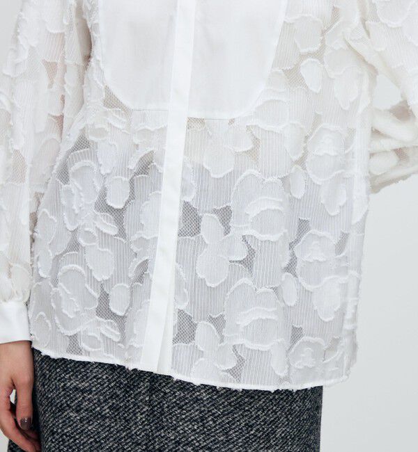 TOMORROWLAND collection「レイヤーカットジャカード ボザムコンビブラウス」|シャツ・ブラウス|