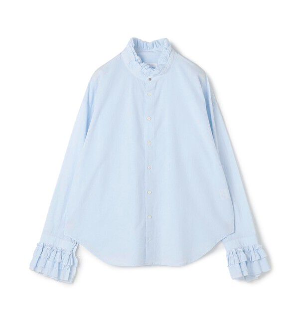 GALERIE VIE「コットン フリルシャツ」|シャツ・ブラウス|61 ライトブルー