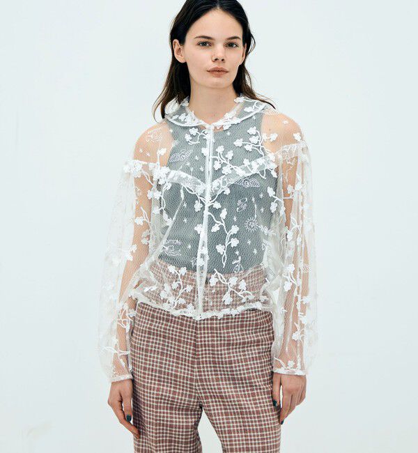 Edition「edition pourell トリコット エンブロイダリーブラウス」|シャツ・ブラウス|