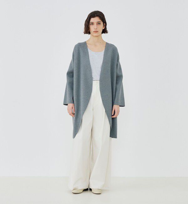 GALERIE VIE「ミラノリブ ノーカラーコート」|ノーカラーコート|
