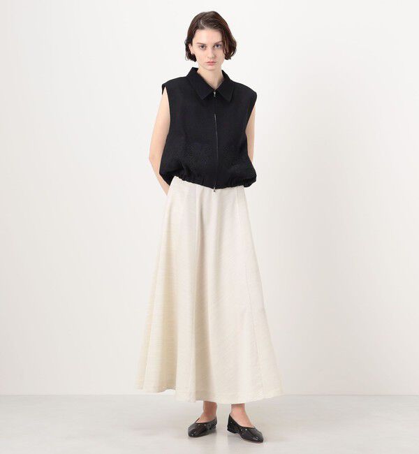 Ballsey「フラワーメッシュエンブロイダリー ジップアップジレ」|ベスト・ジレ|