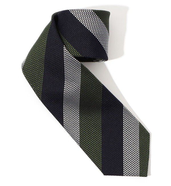 TOMORROWLAND GOODS「TOMORROWLAND シルクジャガード レジメンタルストライプネクタイ」|ネクタイ・蝶ネクタイ|56 カーキ系