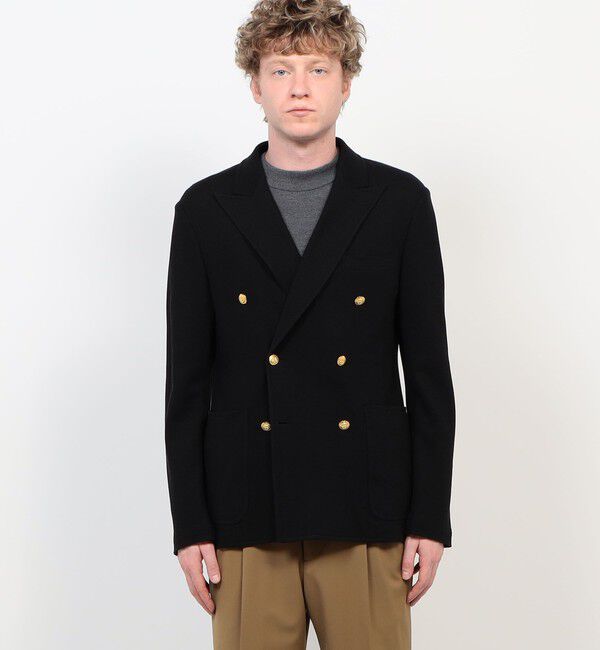 TOMORROWLAND MENS「コットンビスコースダブルニット ダブルブレステッド6Bブレザー DONDY」|テーラードジャケット|