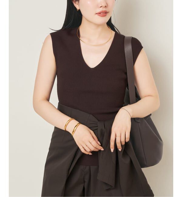 Plage「《予約》LE PETIT PULLE / ル プティ プレ 別注 VN SLEEVLESS プルオーバー」|ニット・セーター|