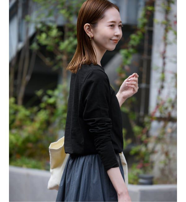 SLOBE IENA「シアー天竺クルーネックロンTEE」|Tシャツ・カットソー|