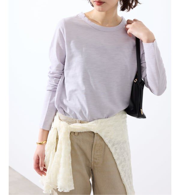 SLOBE IENA「シアー天竺クルーネックロンTEE」|Tシャツ・カットソー|パープル C